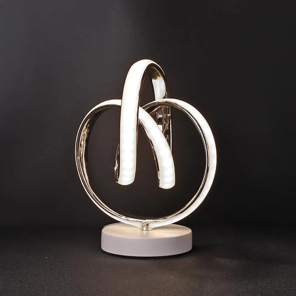 Modern Spiral LED Table Light Metal Bedside Decorative Lighting with US Adapter