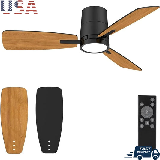 Modern Ceiling Fan with Lights Quiet Reversible Motor Energy Efficient 6 Speeds Timer Easy Installation High Airflow Low Noise