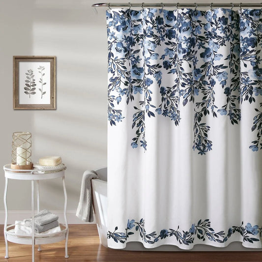 Floral Shower Curtain 72x72 Waterproof Polyester Machine Washable Elegant Design Bathroom Spa Experience Hook Rings Compatible