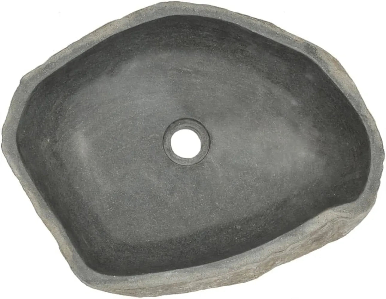 Bathroom Vessel Sink Handmade Basin River Stone Wash Basin Sink Above Counter Oval Washbowl Furniture, 17.7"-20.9"(B) -AA
