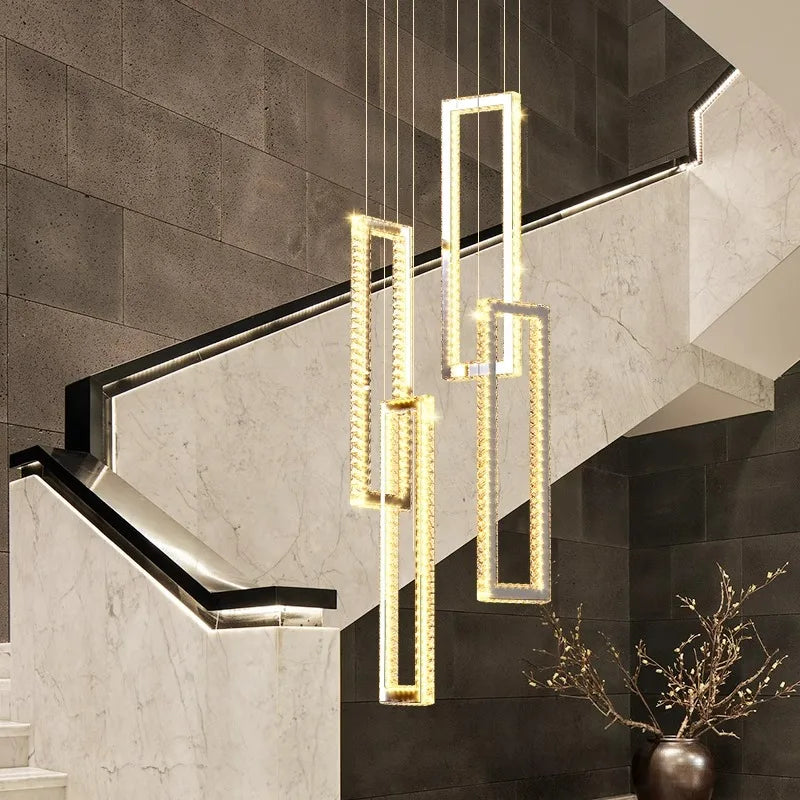 Modern home decoration crystal chandelier, stair Pendant lamp, living room Pendant lights, interior lighting