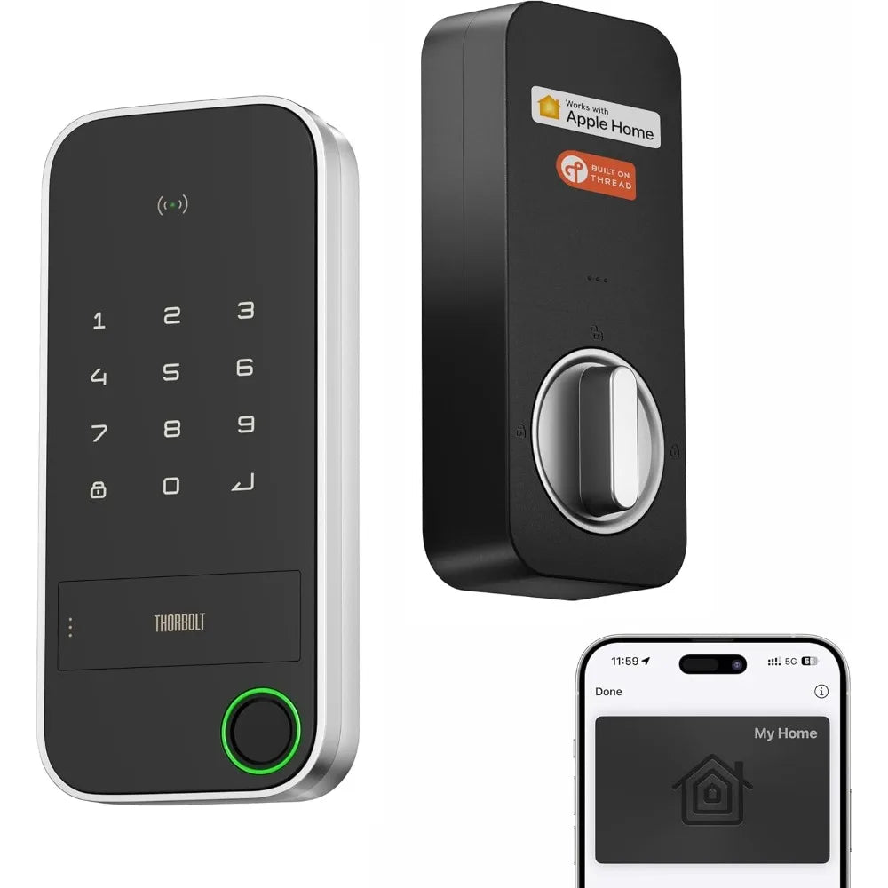 X1 Apple Home Key Tap to Unlock, Smart Keyless Entry Door Lock with Fingerprint, Touch Keypad Deadbolt Lock Works with HomeKit O