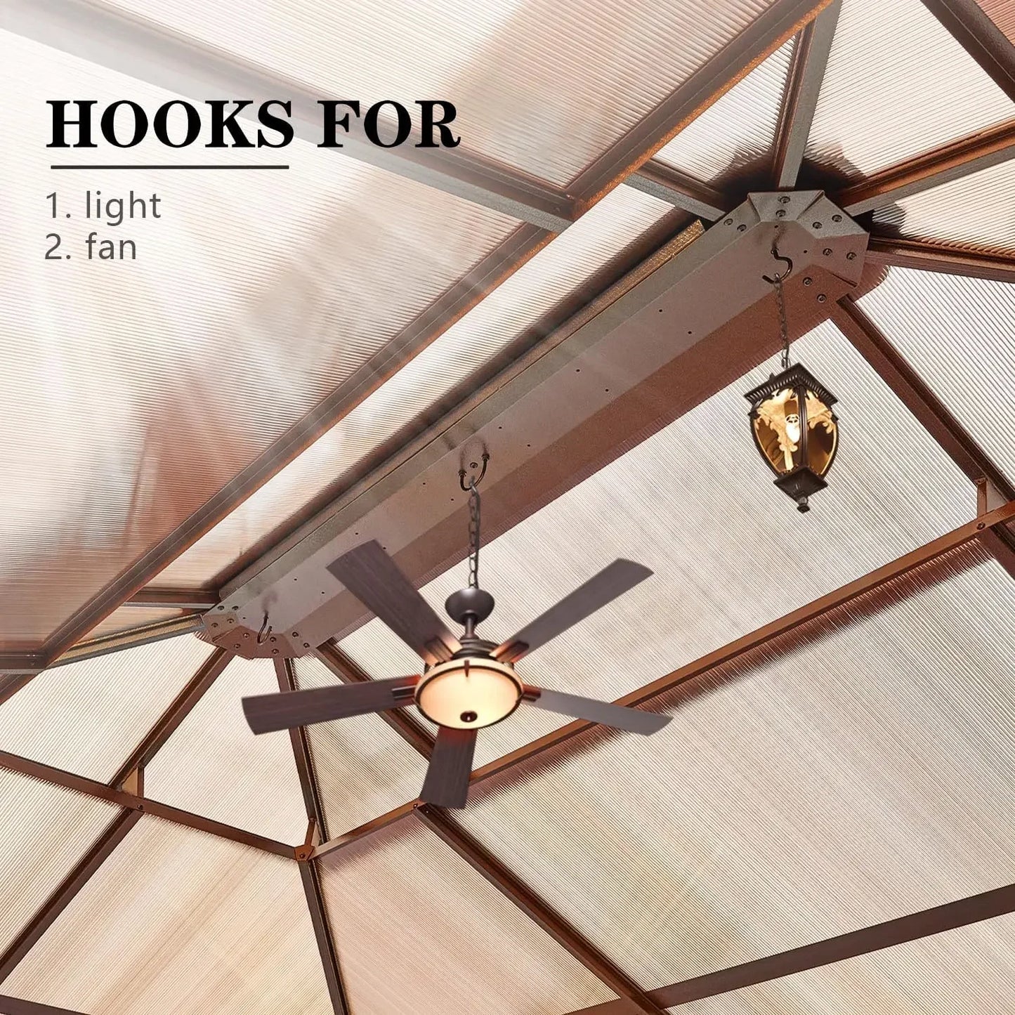 [Hot Sale, Buy Now!]10'x13' Hardtop Gazebo, Outdoor Polycarbonate Double Roof Canopy, Aluminum Frame Permanent Pavilion with Cur