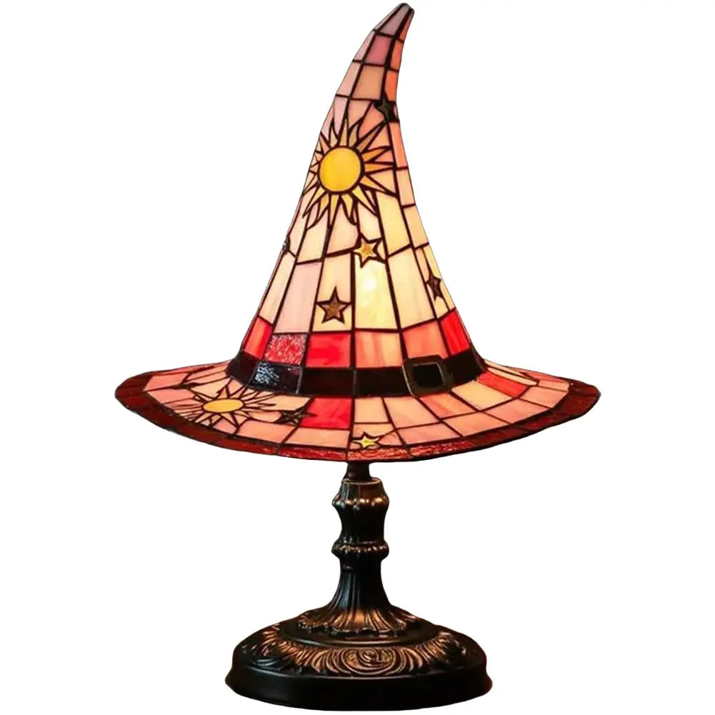 Witch Hat Lamp LED Night Light USB Powered Resin Witch Hat Light Ornament Bedside Lamp for Living Room Home Bedroom Decoration