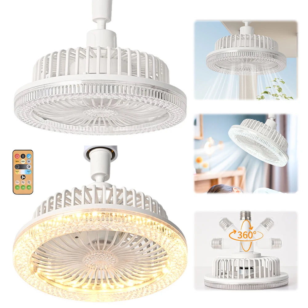 Modern Ceiling Fan with Lights and Remote 3 Speeds Dimmable Silent Ceiling Fan for Bedroom Kitchen Living Room