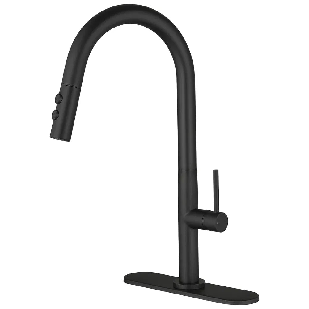 Pull down kitchen faucet, streamlined design, dual function nozzle, high-quality components, 360 degree rotating faucet