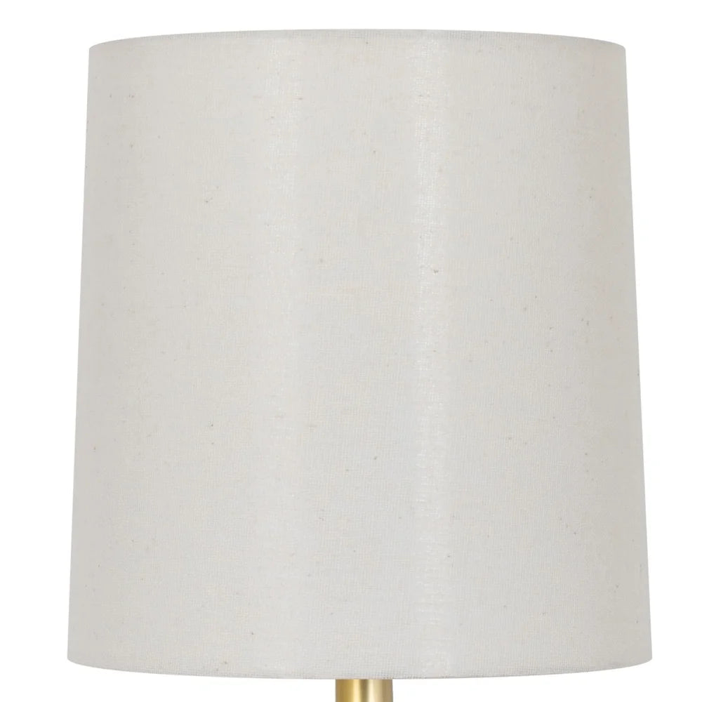12.5 Inch Mini Black Wood Ball Table Lamp with White Fabric Shade Push Through Switch Home Office Bedroom Lighting