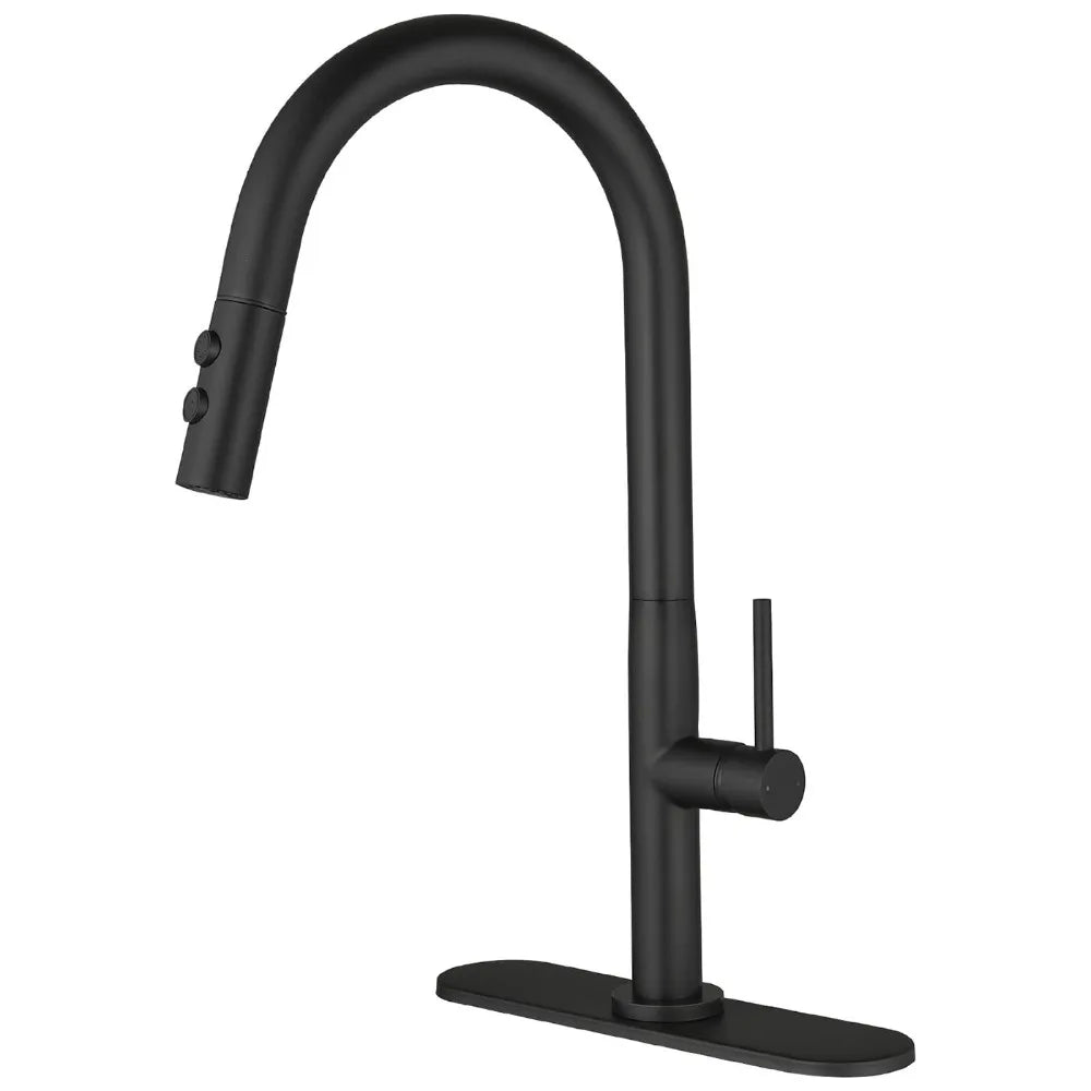 Pull down kitchen faucet, streamlined design, dual function nozzle, high-quality components, 360 degree rotating faucet