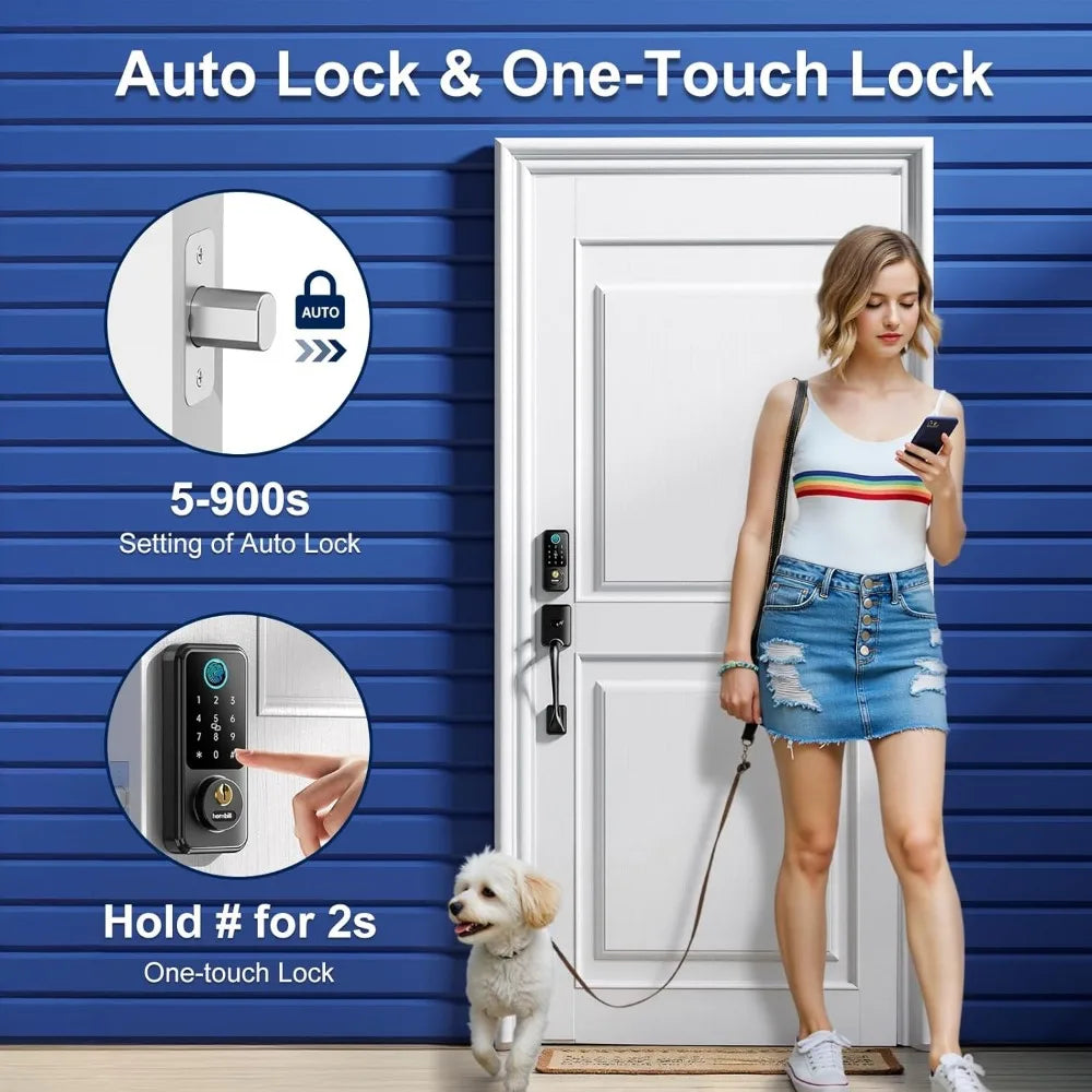 Hornbill Keyless Entry Smart Lock Set, Electronic Deadbolt Front Door Lockset, Keypad Entry Door Lock for Airbnb House Back Fron