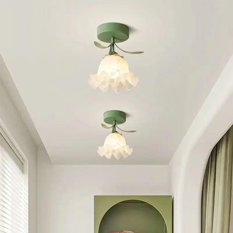 French Style Minimalist Modern Flower Ceiling Light Balcony Foyer Dressing Room Balcony Indoor Decoration