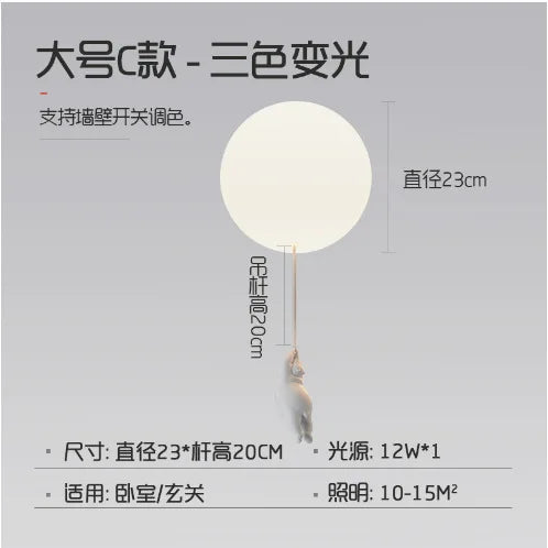 Nordic Cartoon Children's Room Ceiling Light Hallway Entrance Light Creative Teddy Bear Warm Study Bedroom LED Lighting Fixtures
