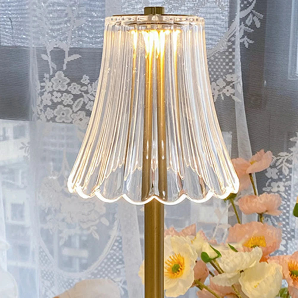 LED Gold Small Lamp Rechargeable 3 Color Modes Dimmable Crystal LED Touch Lamp Touch Desk Light for Bedroom Read Office Home Bar