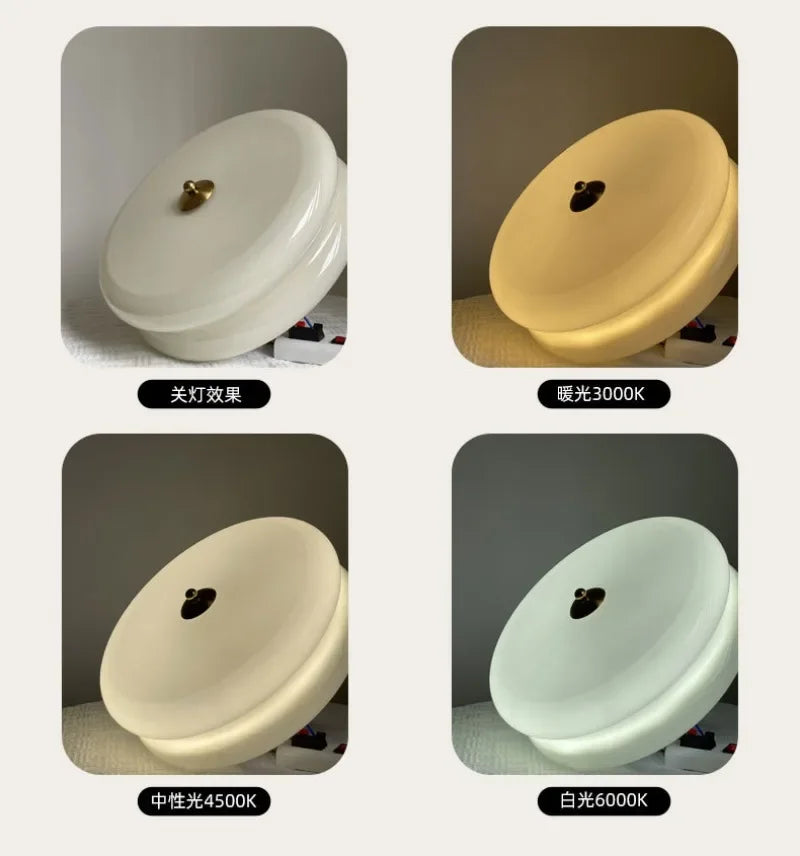 Nordic Medieval Cream Style Ceiling Lights Living Room Minimalist Artistic Creativity Corridor Bedroom Glass Ceiling Lamp