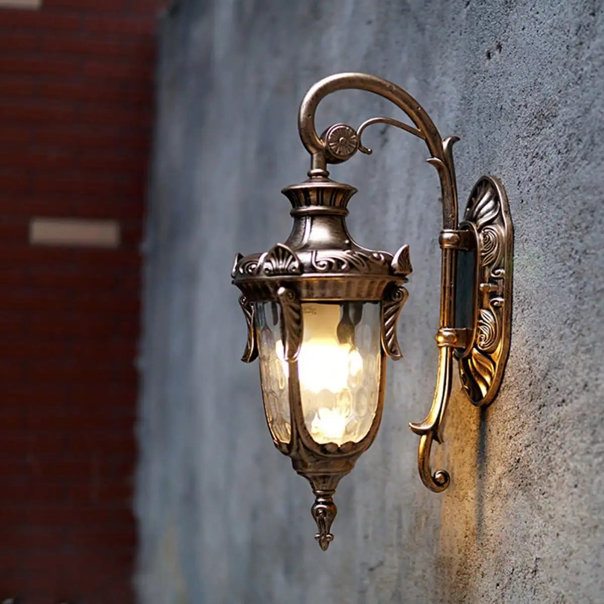 110-220V Outdoor Wall Light Fixtures Exterior Wall Lantern Waterproof Sconce Porch Lights Small Ear Wall Lamp 9.05*16.9*6.3Inch