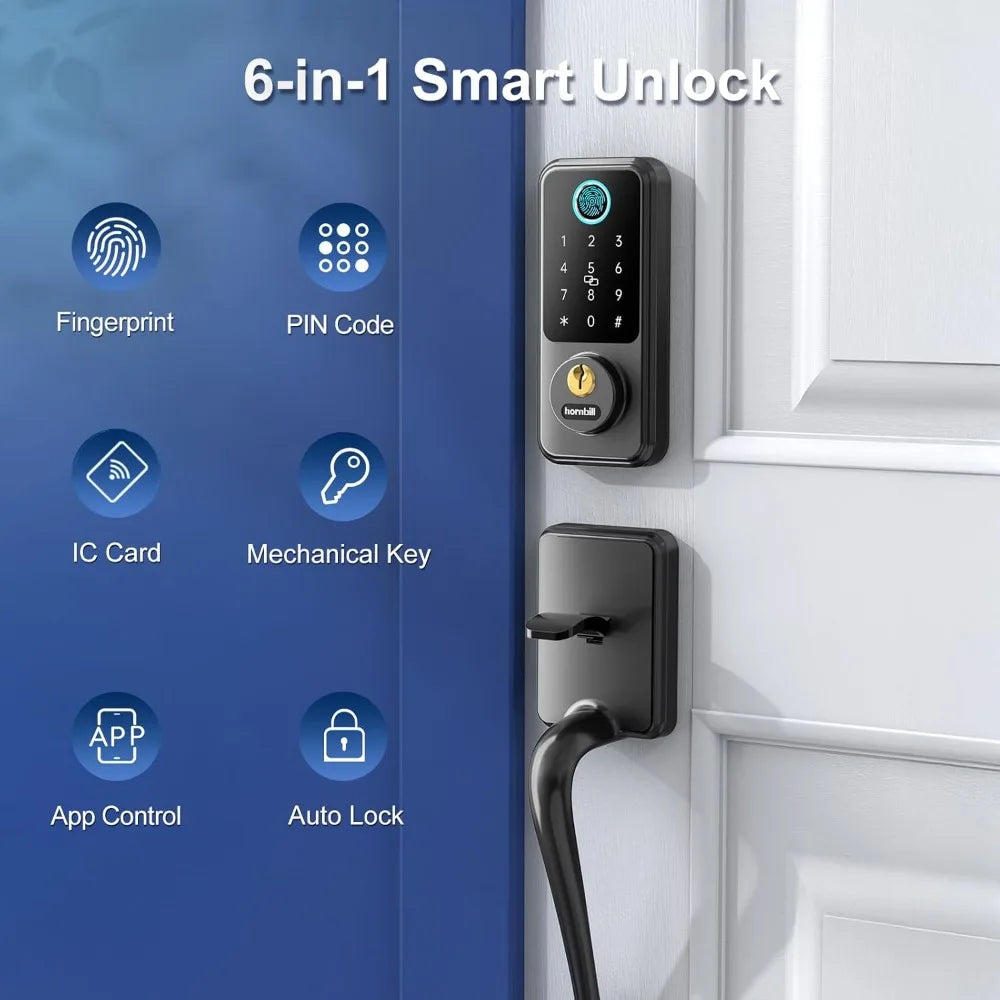 Hornbill Keyless Entry Smart Lock Set, Electronic Deadbolt Front Door Lockset, Keypad Entry Door Lock for Airbnb House Back Fron