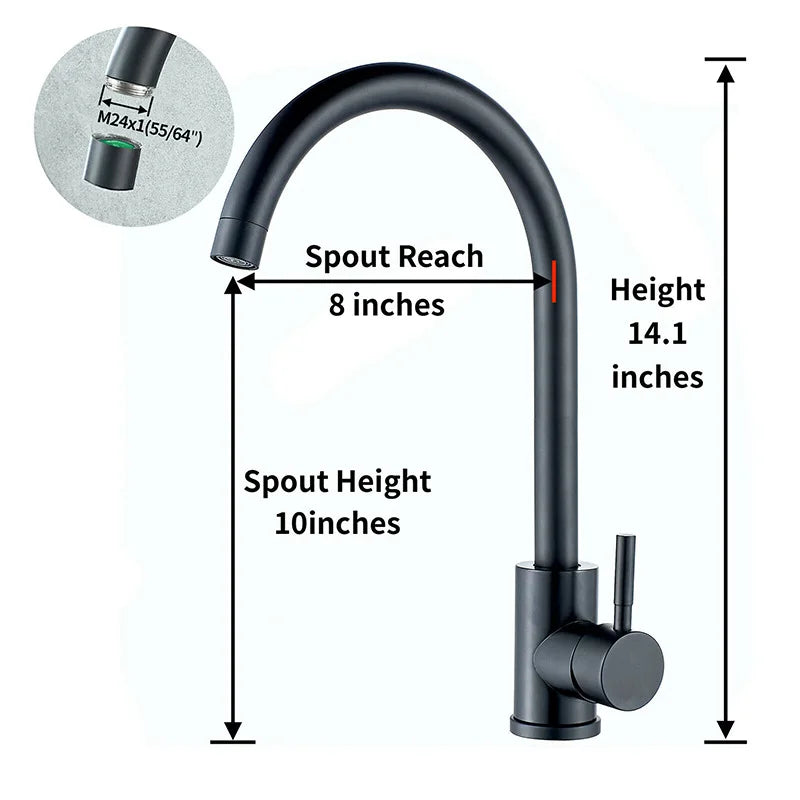 Black Kitchen Faucet 360 Degree Rotation Hot And Cold Wash Basin Tap With Pull Down Sprayer Single Handle Single Lever