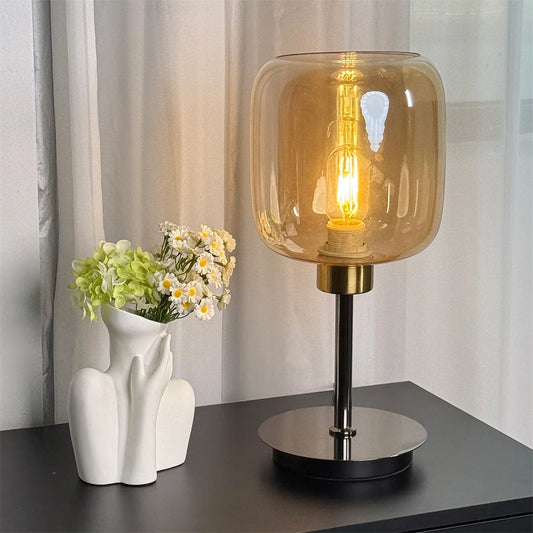 Vrygle Vintage Bedside Table Lamp Nightstand Desk Lamp Eye-protection Reading Light for Living Room,Offices