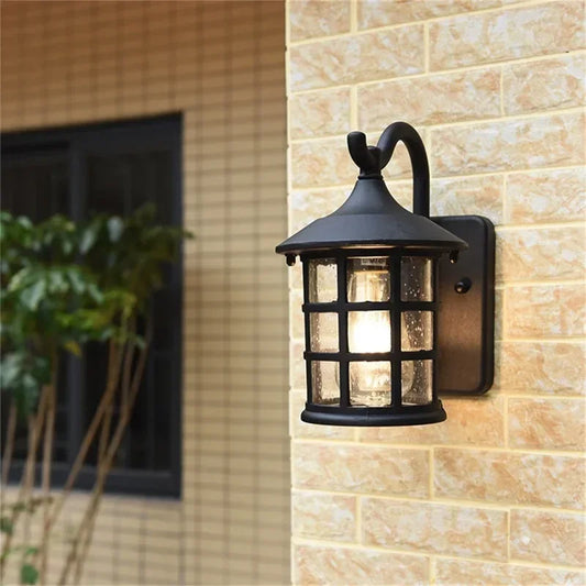 WPD Outdoor Wall Lamps Retro Bronze LED Light Sconces Classical Waterproof for Home Balcony Villa Decoration