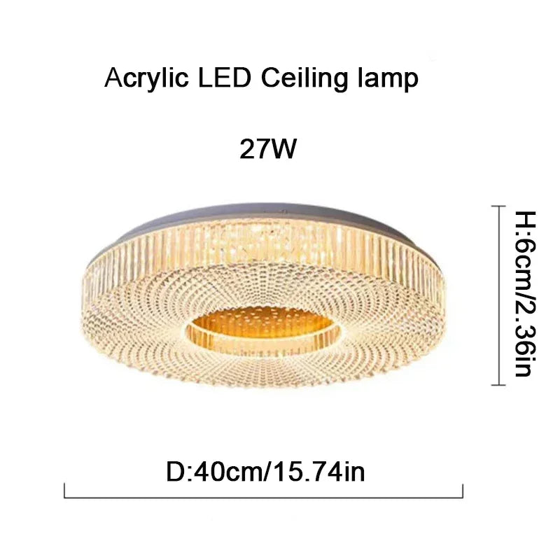 Modern New Circular Acrylic Ceiling Light Bedroom Living Room Balcony Corridor Acrylic Round Luxury Led Lighting Fixture Decror