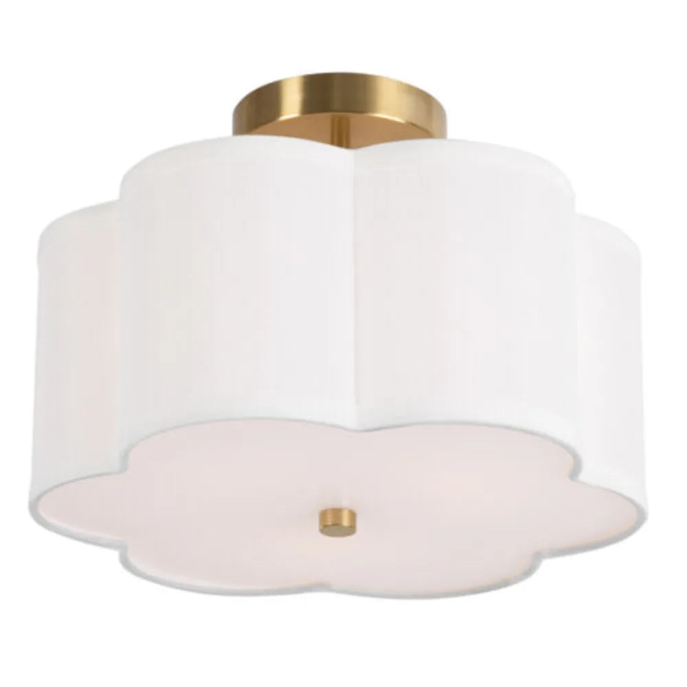 Bymaocar 3 Lights Flush Mount Ceiling Lamp Light Fixture Indoor Lighting Dimming Light Available W/ Drum Shade Fit 10-30㎡ Area