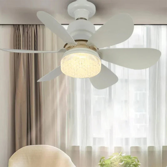 Modern Ceiling Fan  E27 LED Light 20.5in Silent with Remote Control Fans 3-speed Room Office Study Kitchen Bedroom Electric Fan
