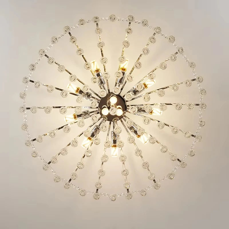 Modern Luxury Crystal Chandelier For Living Dining Room Bedroom Decoration Silver led ceiling lamp Indoor Lighting Fixtures