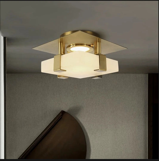 Luxury Postmodern Full Copper Marble Bedroom Ceiling Light Corridor Balcony Study Creative Entry Foyer Entrance Light