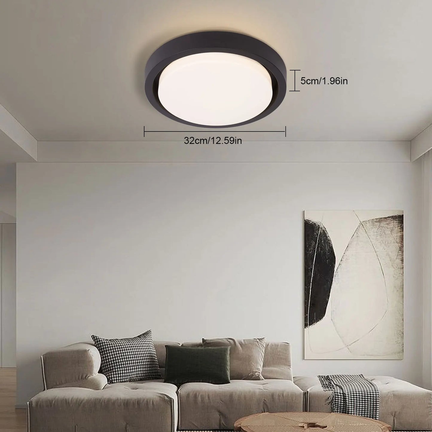 10-Light Adjustable Semi Flush Mount Ceiling Lighting Fixture, Remote Control Dimmable LED Chandelier for Living Room & Bedroom