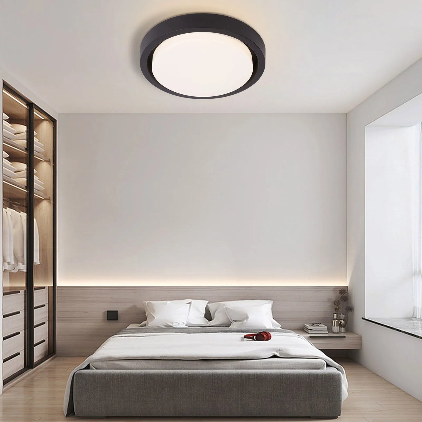 10-Light Adjustable Semi Flush Mount Ceiling Lighting Fixture, Remote Control Dimmable LED Chandelier for Living Room & Bedroom