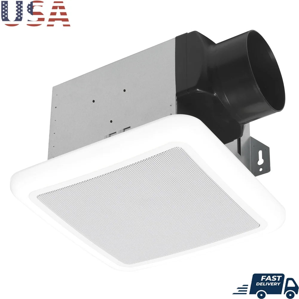 Bluetooth Exhaust Fan with Dimmable LED Light 80 CFM 1.5 Sones Easy Installation Bathroom Laundry Room Audio Streaming