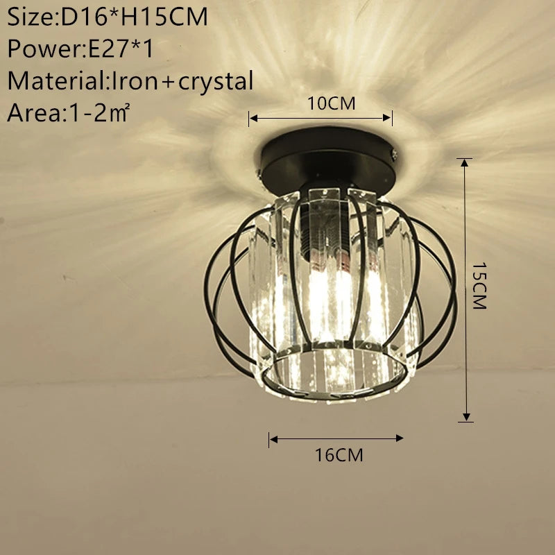 Nordic Modern K9 Crystal Ceiling Lights Indoor Ceiling Lamp Hallway Stairs  Bedroom Lustre Dining Room Fixtures Home Decor