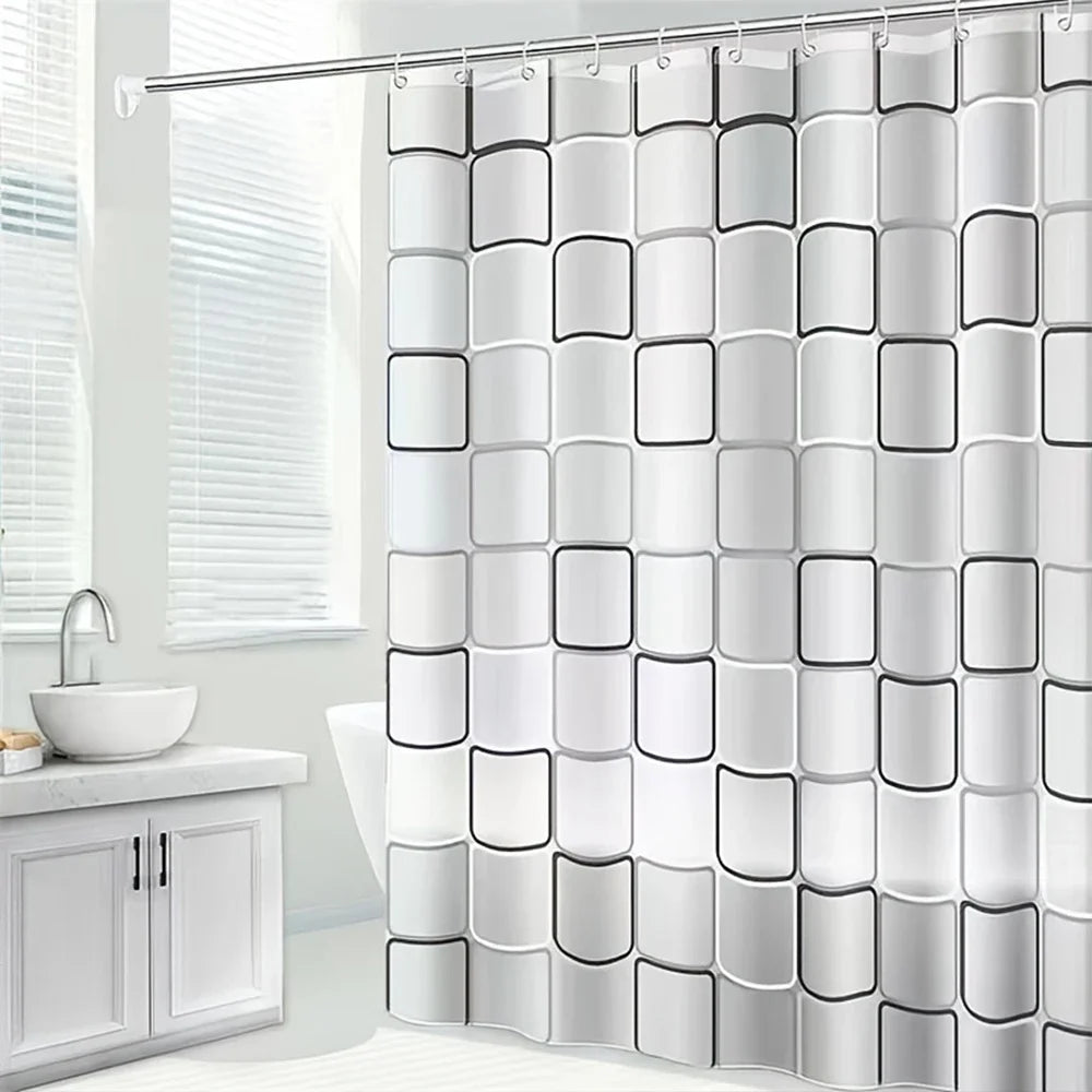 Clear Shower Curtain PEVA Transparent Bathroom Liner Waterproof 180x200CM Bath Curtains Bathroom Mould Proof Curtains with Hooks