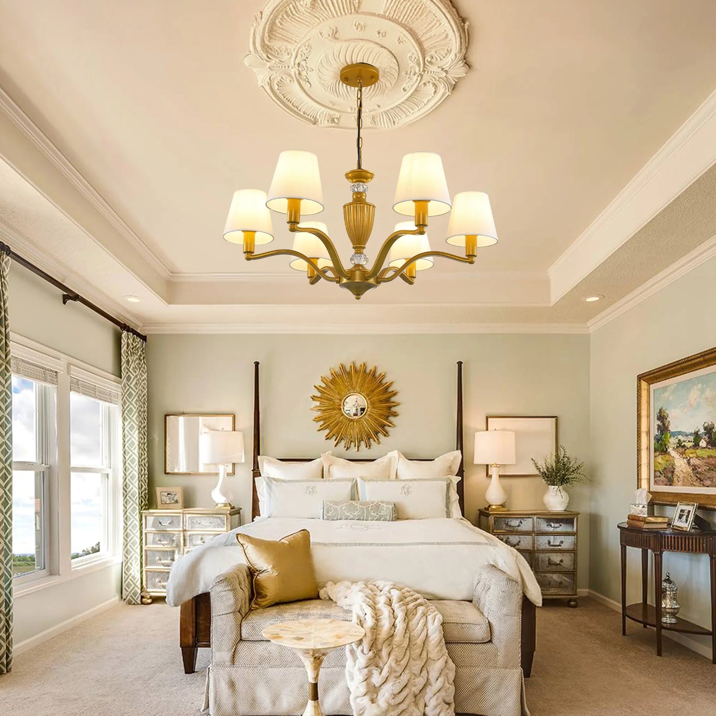 Luxury Classic LED Chandelier Light Living Dining Room Bedroom Hanging Light Home Decor Special Rustic Suspension Luminaire