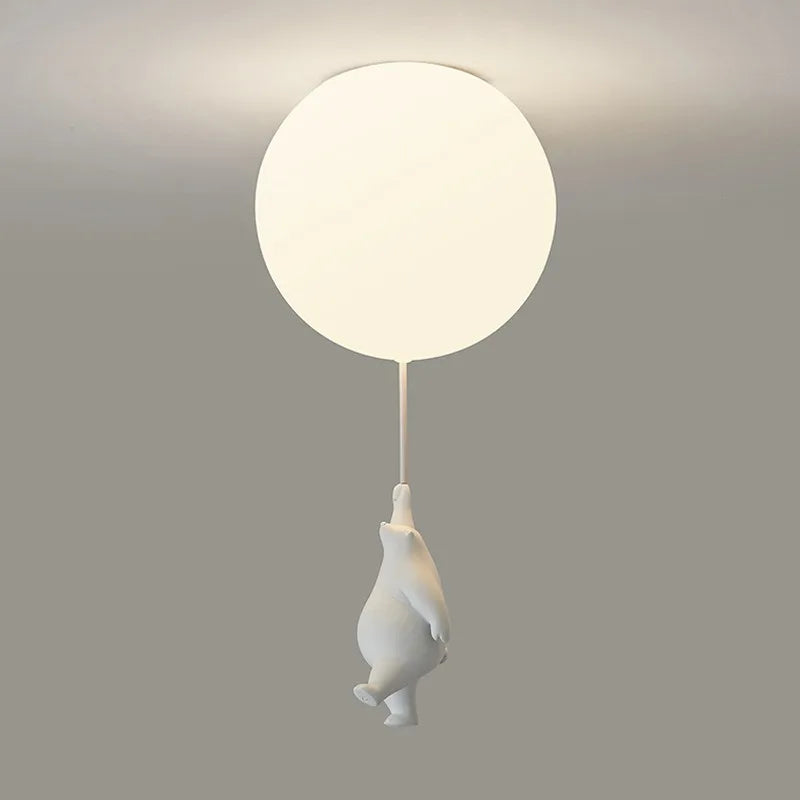 Nordic Cartoon Children's Room Ceiling Light Hallway Entrance Light Creative Teddy Bear Warm Study Bedroom LED Lighting Fixtures