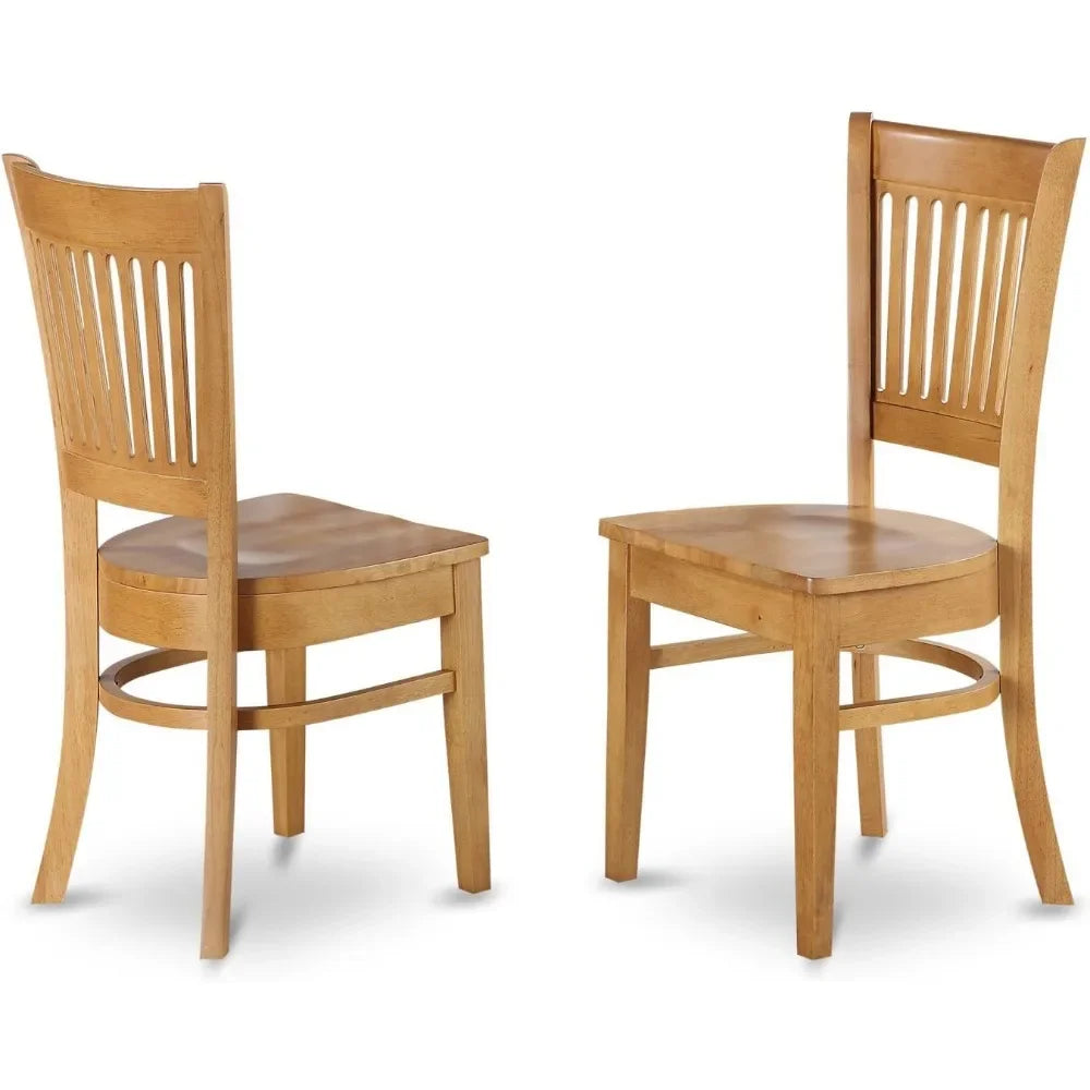 5 Piece Dining Set Includes a Round Dining Room Table with Pedestal and 4 Wood Seat Chairs, 36x36 Inch