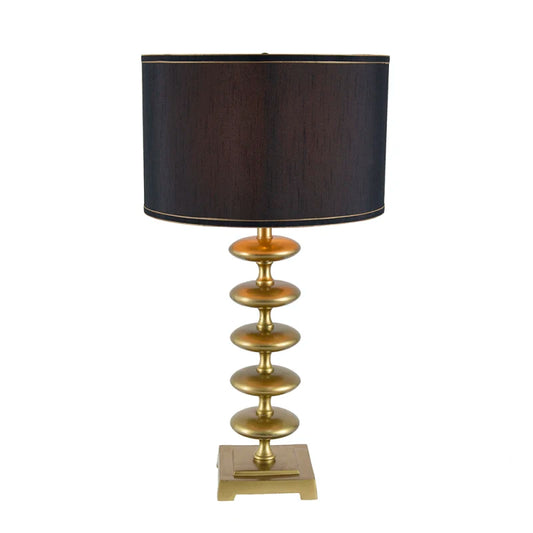 Aluminum Assembly Assembly required Drum Drum shade Fabric Lamp Required Shade Table 16x16x29.8 Gold and Black Table Lamp with C