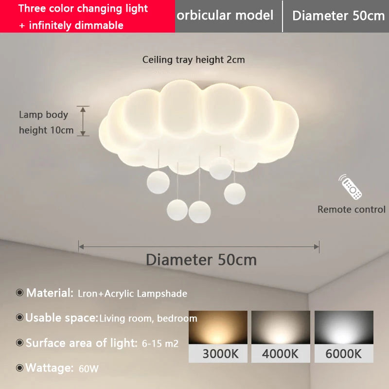 Children's room ceiling light led living room light creative boys girls room light modern simple master bedroom light