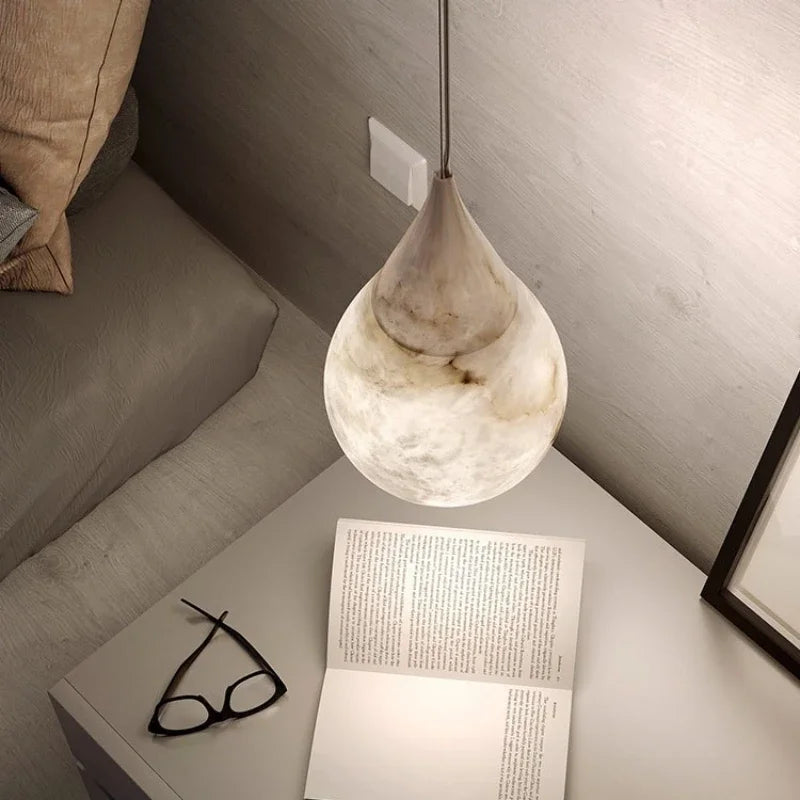 Luxury Home Deco LED Marble Series Designer Hanging Lamps Suspension Luminaire Lampen Pendant Light for Staircase Living Room