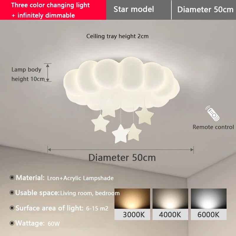 Children's room ceiling light led living room light creative boys girls room light modern simple master bedroom light