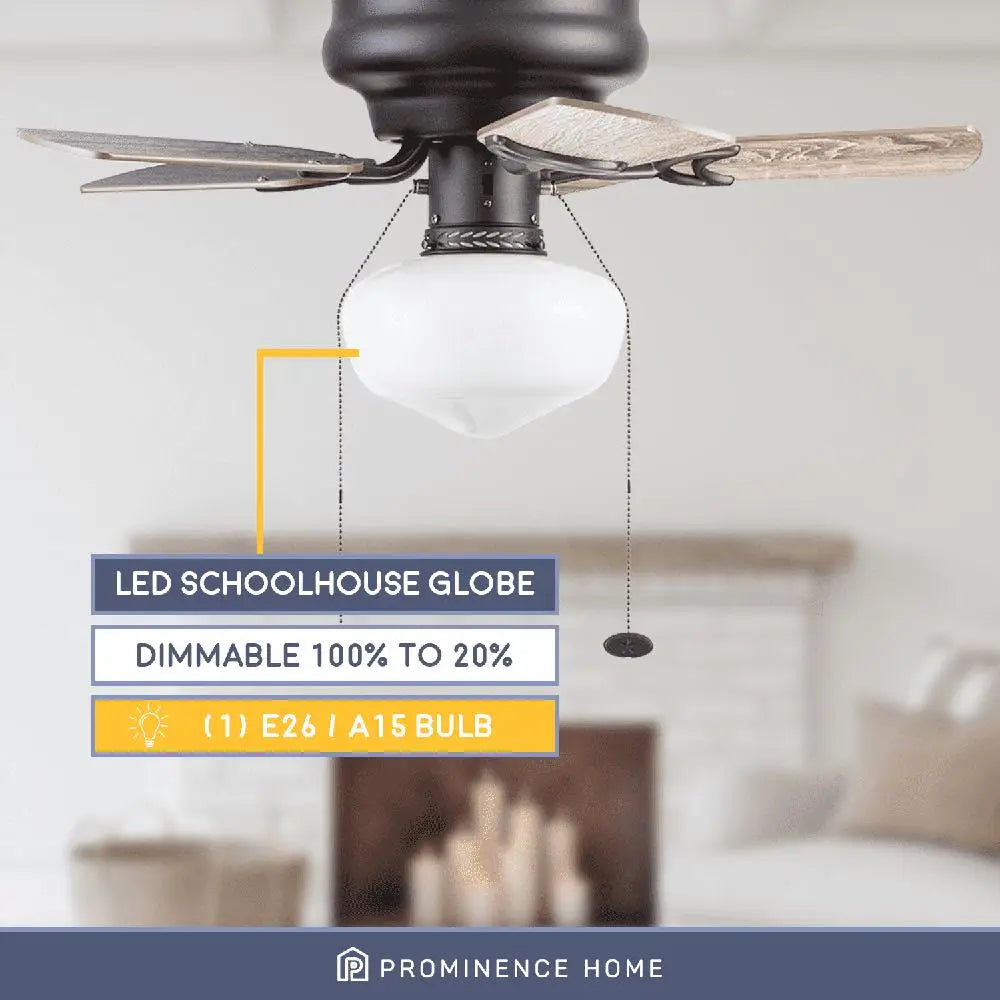 28 Inch Flushmount Ceiling Fan with Light Pull Chains Reversible Blades Dimmable LED Energy Efficient Small Room Hugger Fan