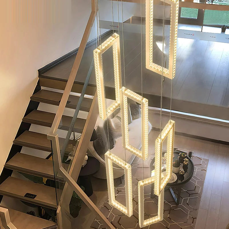 Modern home decoration crystal chandelier, stair Pendant lamp, living room Pendant lights, interior lighting