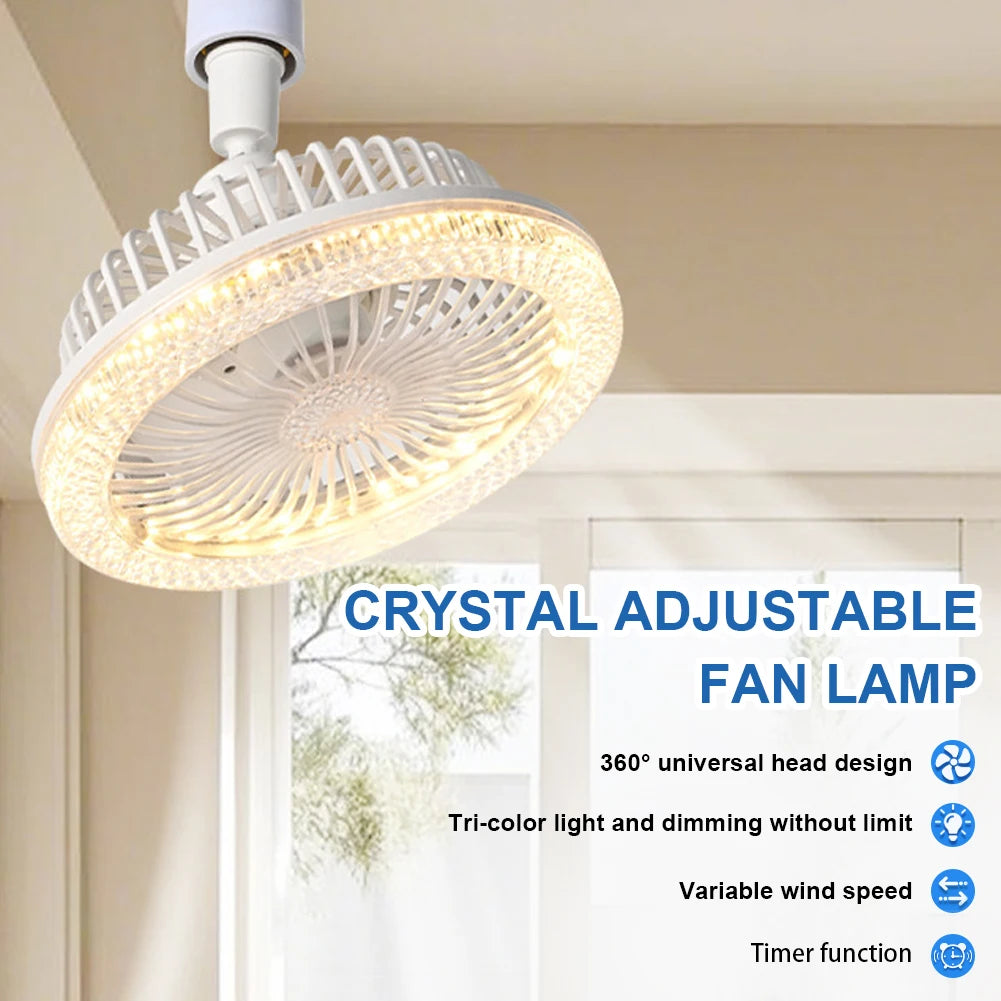Modern Ceiling Fan with Lights and Remote 3 Speeds Dimmable Silent Ceiling Fan for Bedroom Kitchen Living Room