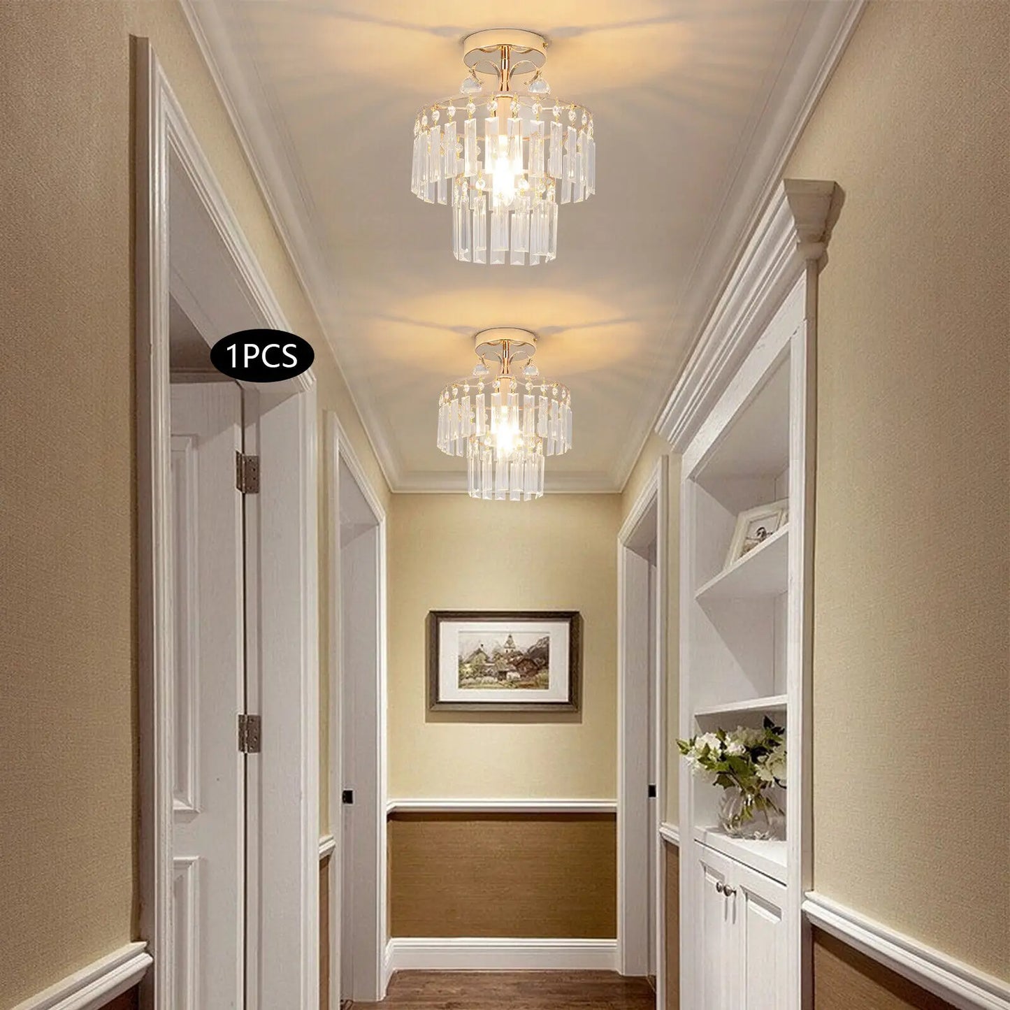 110V Modern Crystal Ceiling Light Fixture Pendant Lamp Chandelier Lighting 270mm