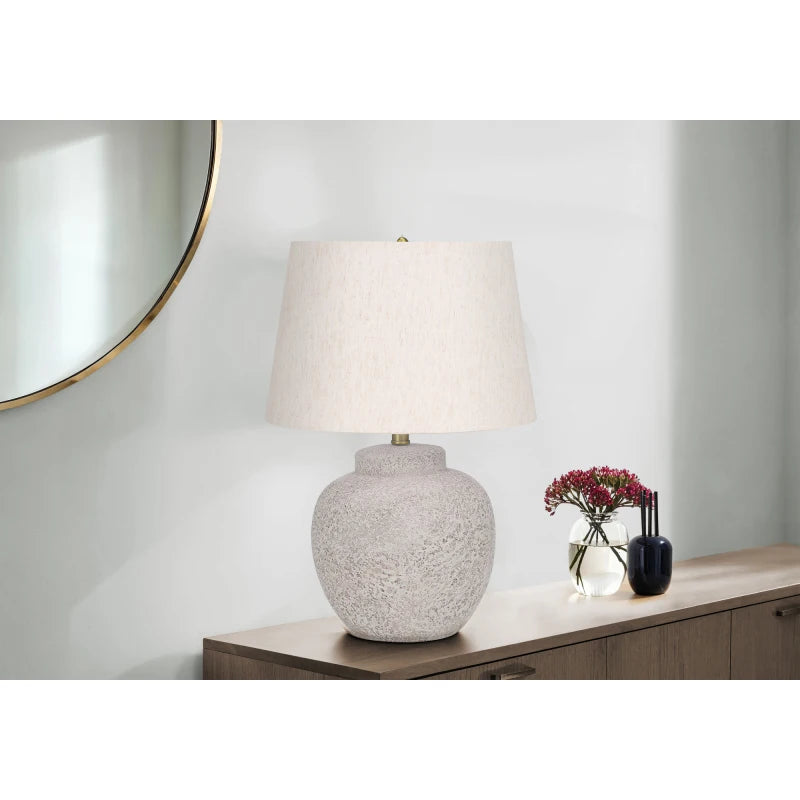 Accent Ambiance Attached ft Base Base cream Lamp Lighting Shade Space Table Lighting, 22h, Table Lamp, Cream Concrete, Ivory / C