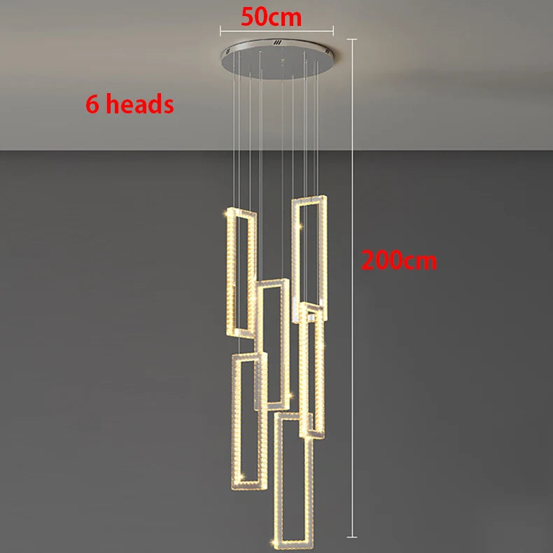 Modern home decoration crystal chandelier, stair Pendant lamp, living room Pendant lights, interior lighting