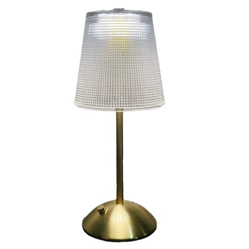 Crystal Table Lamp Metal Base 3 Color Modes Eye Protection Night Light Rechargeable Touch Control Hotel Restaurant Crystal Light
