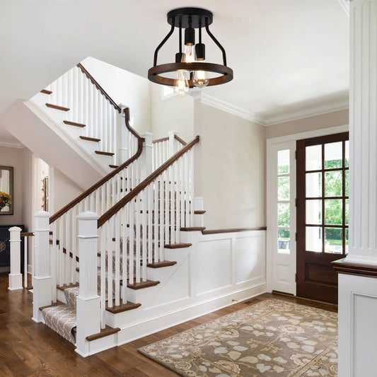 Retro Ceiling Light Pendant Standard E26 Lamp Holder Compatible With Various Edison, CFL or LED Bulbs Without Light Source