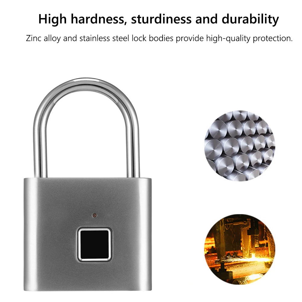 O10 Waterproof Smart Biometric Fingerprint Keyless Door Lock Security Padlock