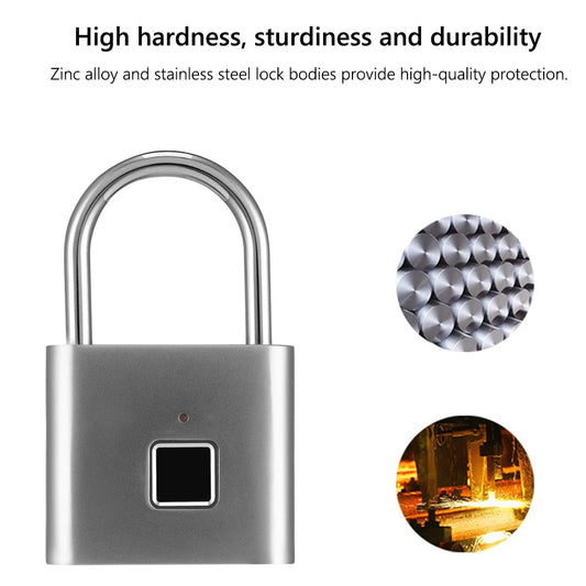 O10 Waterproof Smart Biometric Fingerprint Keyless Door Lock Security Padlock