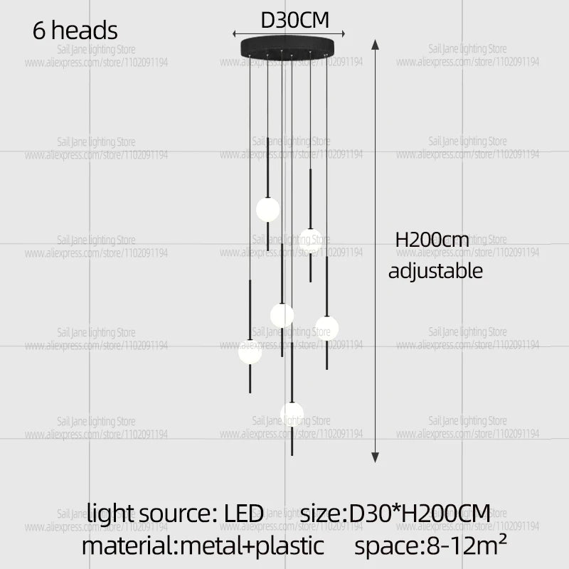 Modern LED Pendant Light For Home Decoration Living Room Lighting Minimalist Luster Dining Table Hanging Staircase Chandelier